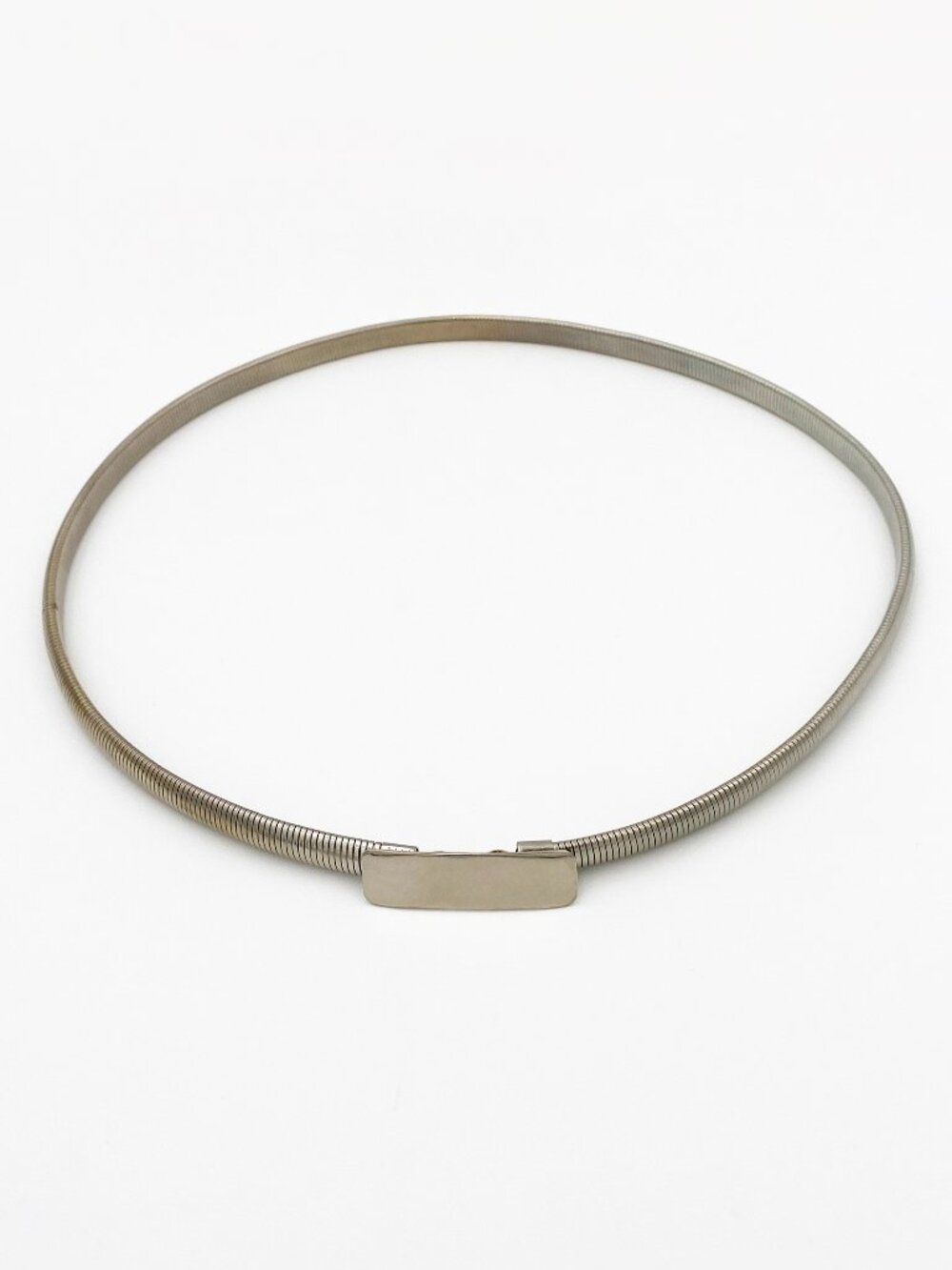VINTAGE (c. 1980) | Silver Metal Omega Snake Chain Belt | VERY GOOD!!! - Picture 1 of 7